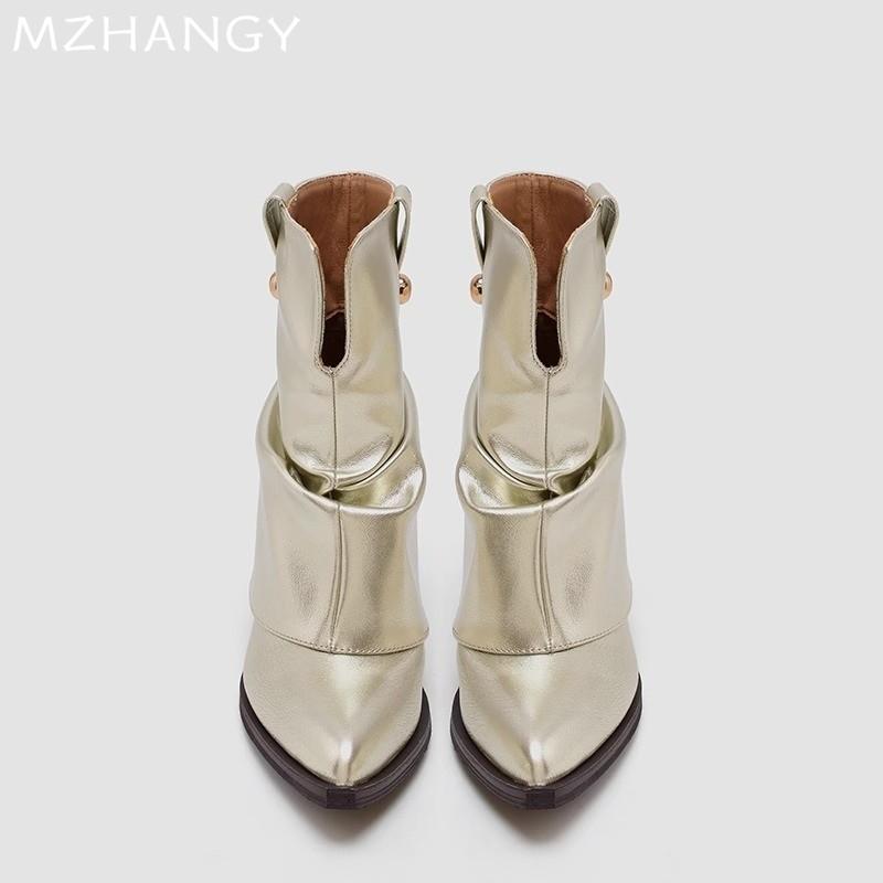 Pointed Toe Women Leather Snow Ankle Women Designer Fashion Elegant Chelsea Boots Women 2025 Trend New Winter Cozy Botas Mujer