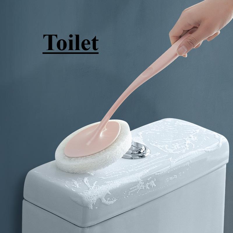 Bathroom long-handled sponge wipe brush, cleaning brush, bathtub sponge brush, floor tile brush, scouring pad