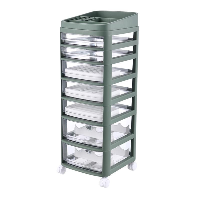 Akrylowa szafka do przechowywania makijażu z szufladami i ruchomymi półkami