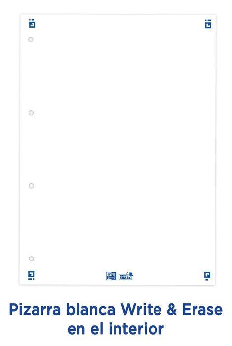 Oxford Classeur A4+ Dos 35mm 4 Anneaux en D Couverture Carte Noir avec 100 Feuilles Simples Petits Carreaux