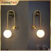LED Bedroom Bedside Wall Light Lamp Glass Ball Gold Interior Lighting Sconce For Home Decor Living Room Corridor Luminaire