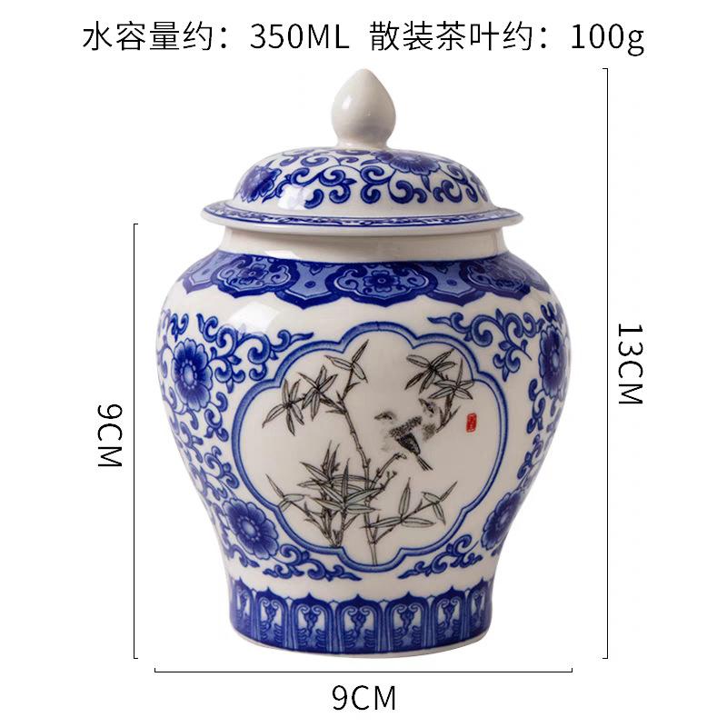 Blue and White Porcelain Tea Jar, Ceramic Jar, Mini Small Sealed Jar, Fragrance Powder Container, Tea Box, Storage Bottle