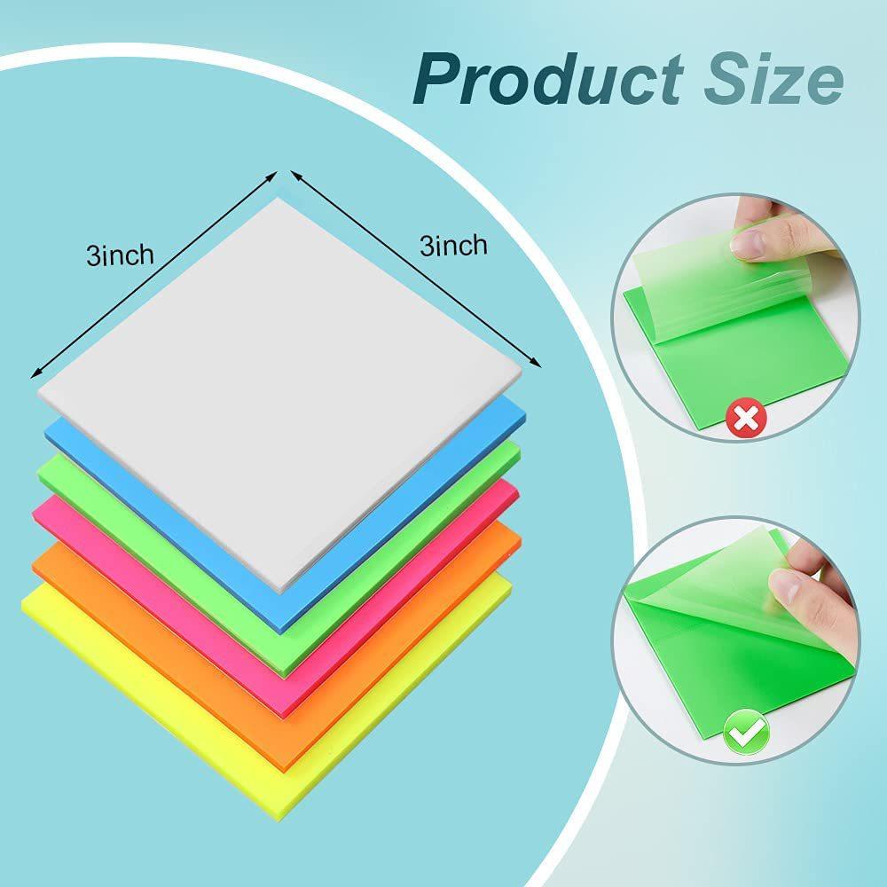 50 Sheets Colorful Waterproof PET Transparent Memo Sticky Note Paper Daily To Do It Check List Paperlaria School Stationery