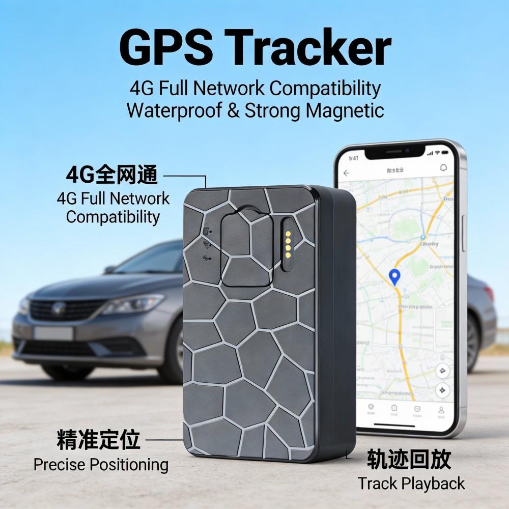 4G Full Netcom Waterproof Magnetic GPS Tracker with Beidou & Wi-Fi - Car Anti-Lost Device (IP67, Strong Magnet)