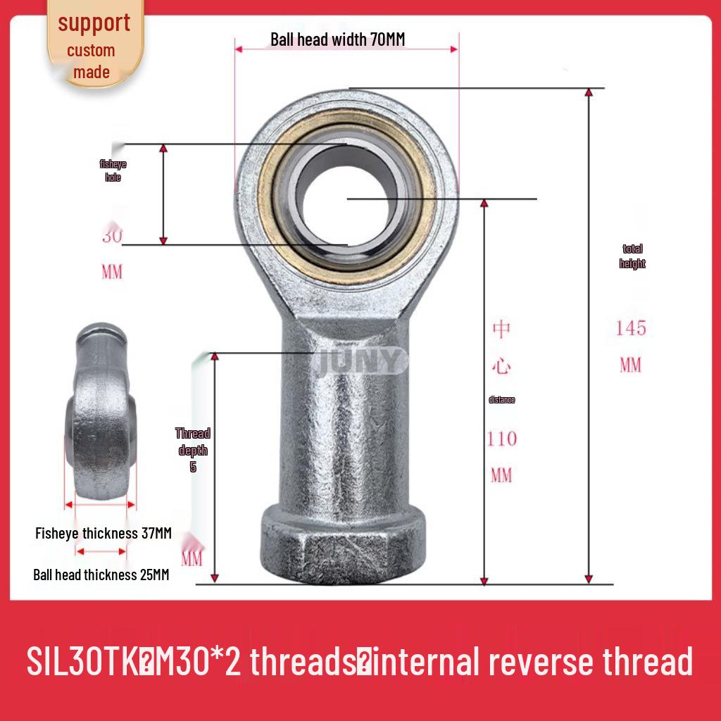 Spherical Plain Bearings: Universal Joint Ball Joint Rod End, Internal SI, External SA, Sizes 5-40