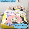Custom Name 3PCS Happy Birthday SPY Bedding Set, Including 1pc Duvet Cover And 2pcs Pillowcases, Suitable for Dorms and Bedrooms Gift