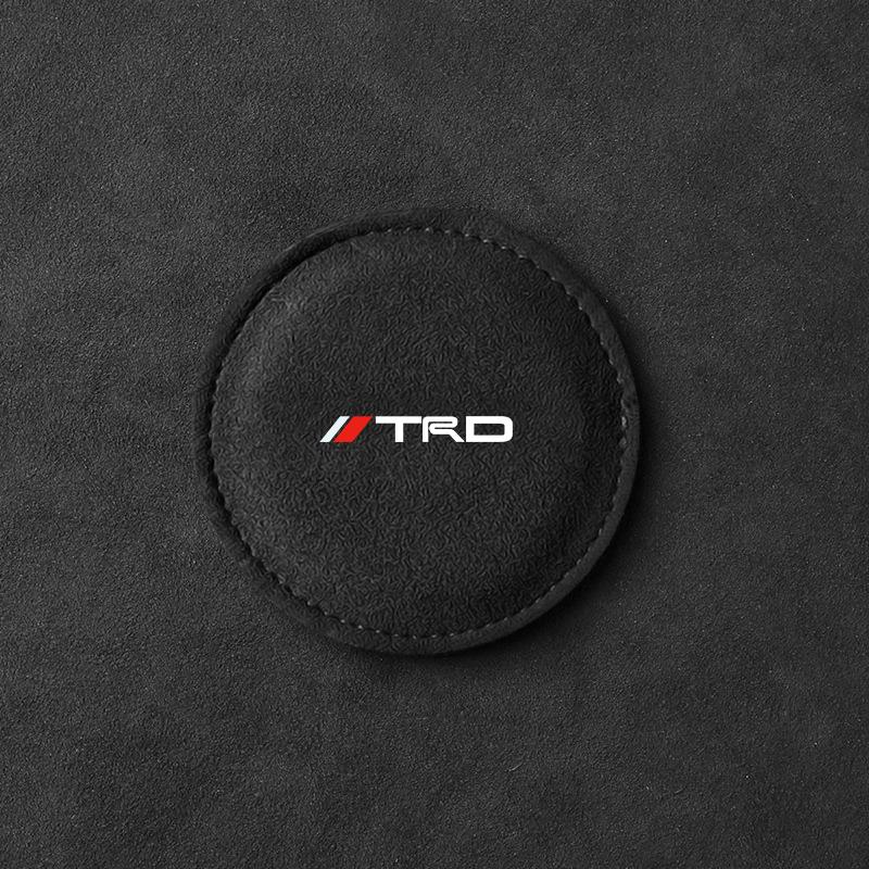 PU Leather Slot Non-slip Coaster Mat Emblem Car Cup Holder Pad for Toyota TRD GR Aygo Corolla Avensis Vios Yaris Mark-X Mirai Yaris