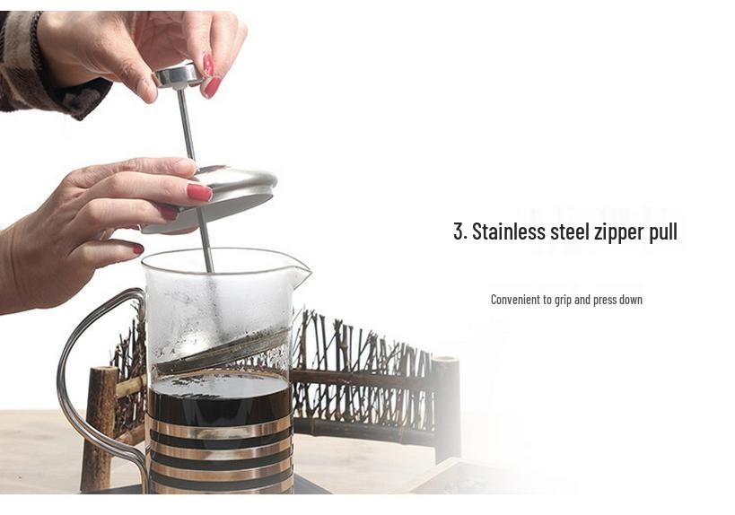 Glass French Press Coffee & Tea Maker with Built-in Frother