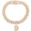 Bling Iced Out A-Z Letter Initial Cuban Link Chain Anklets For Women Hip Hop Chunky Cuban Anklet Bracelet Beach Barefoot Jewelry