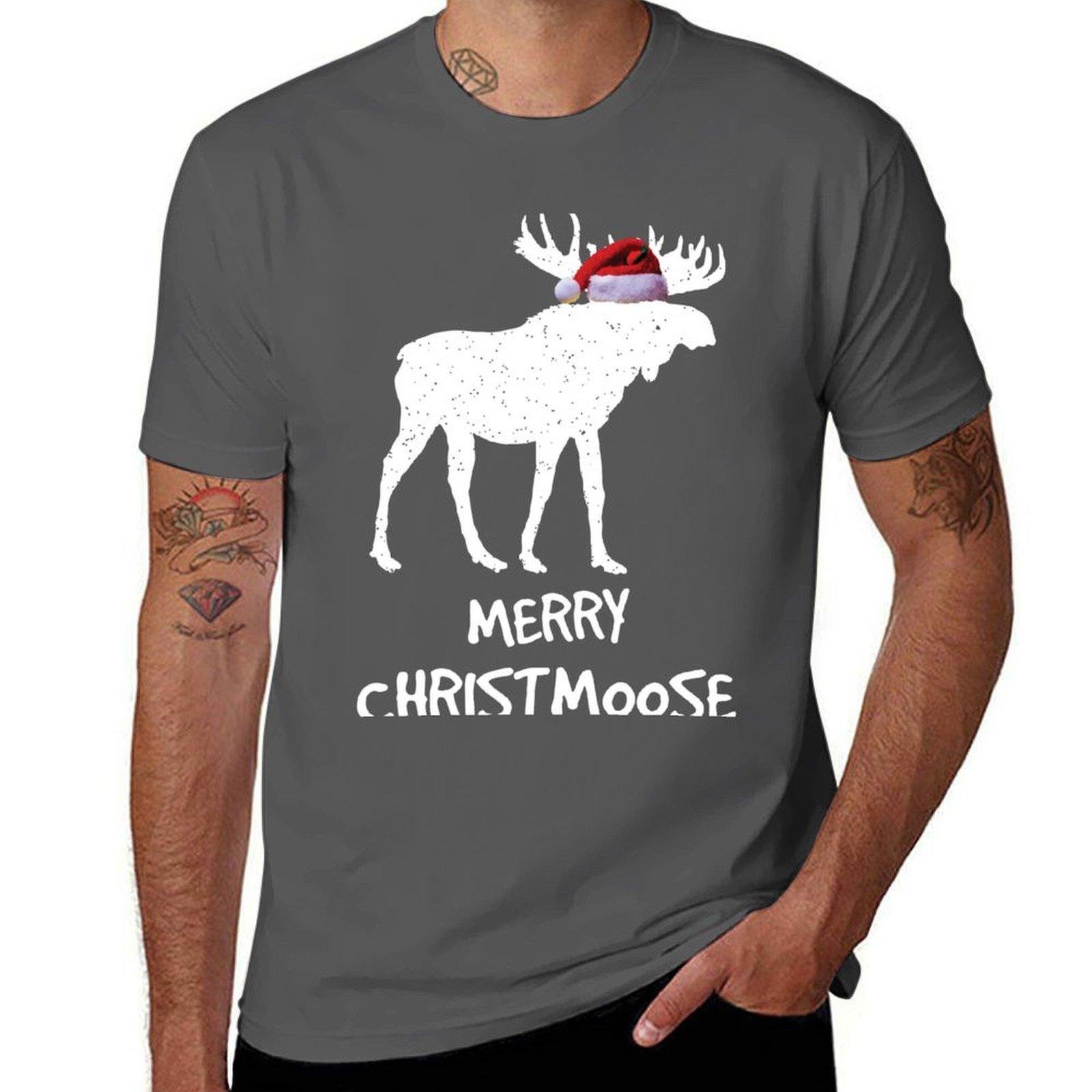 

Merry Christmoose! I Love Moose Gifts for Moose Lovers PJ Tshirt T-Shirt t shirt man luxury cotton tshirt 100% T-Shirt 4XL
