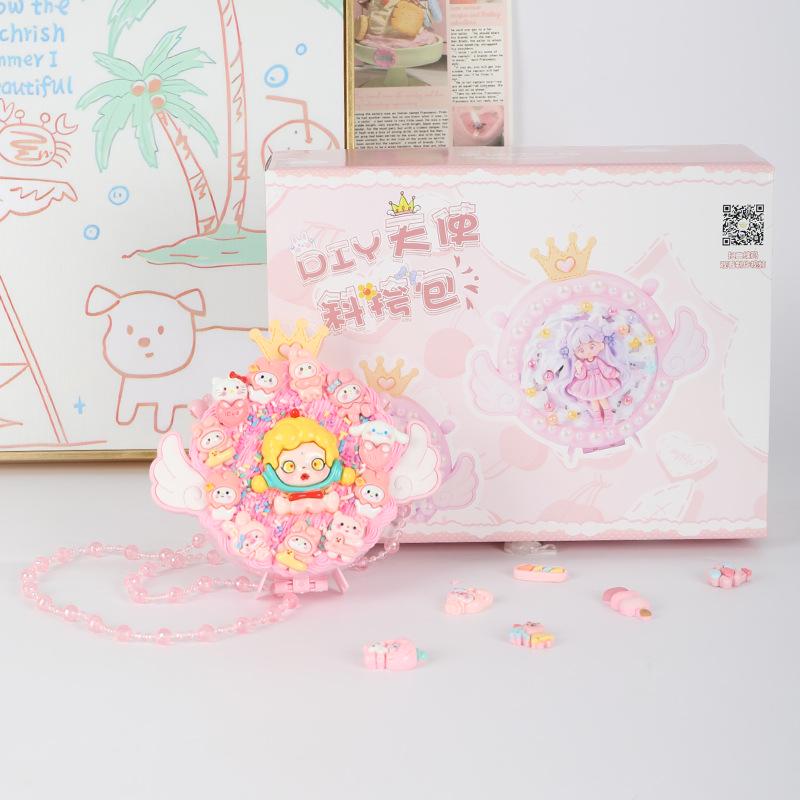 Kids' Handmade Cream PVC Crossbody Bag with Mirror Accessory