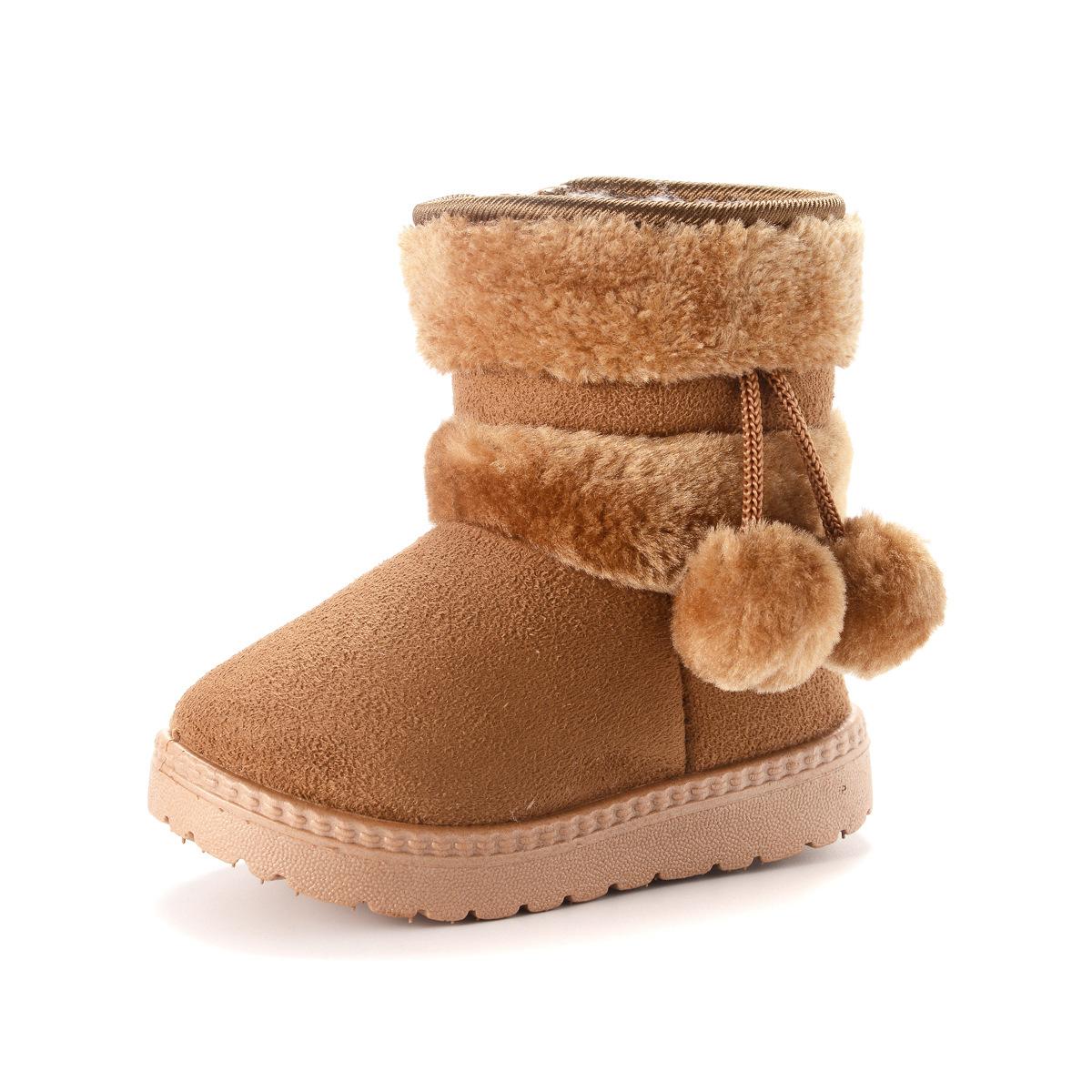 

Child Snowbootwinter Style Child Flat Bottom Warmboot Casual Girlaboots Girl Antislip Versatile Korean Versionboot 21 хаки