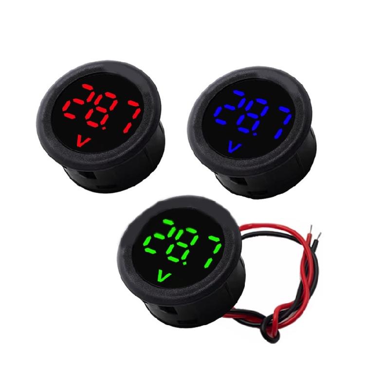 Round 5-100V LED Digital Display Circular Two Wire Voltmeter Digital Voltmeter Head Display Reverse Connection
