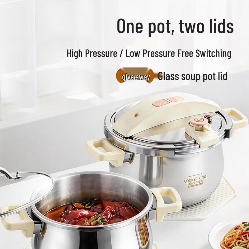 COOKER KING Exquisite 6L 22cm Stainless Steel Pressure Cooker