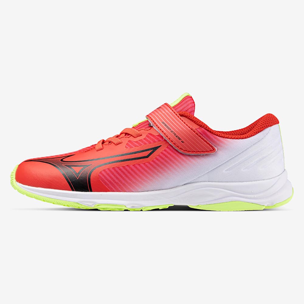 Junior Shoes Speed Studs 4 BELT Belt Athletic Shoes Sports Day Commuting Lightweight Elementary School Boys Unisex Children Red X Black X Yellow Cm 2E