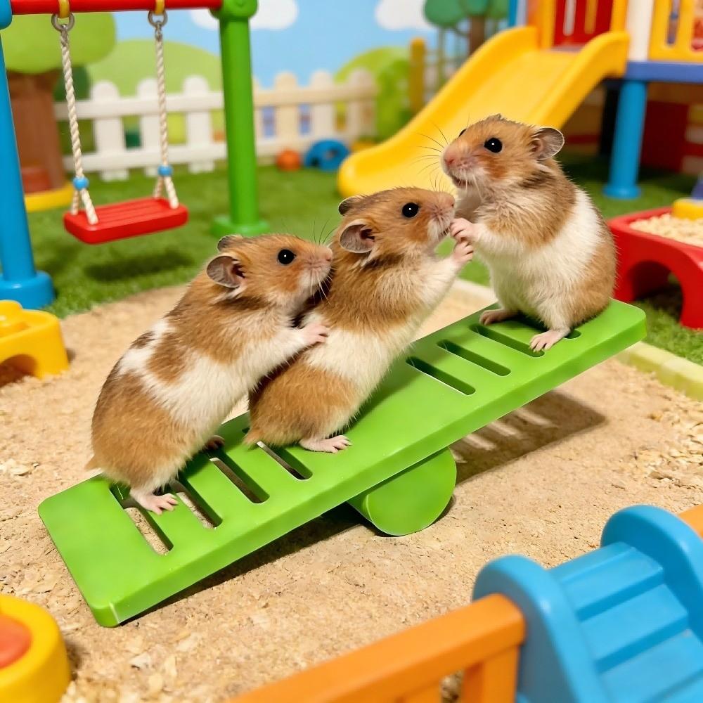 Plastic Small Animal Toys Colorful Rodents Seesaw Pet Exercise Toy Pet Cage Toy Cage Environment