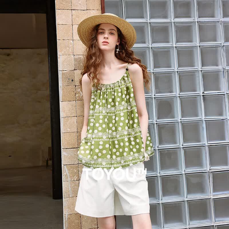 Chuyu Loose Polka Dot Cami Top XL