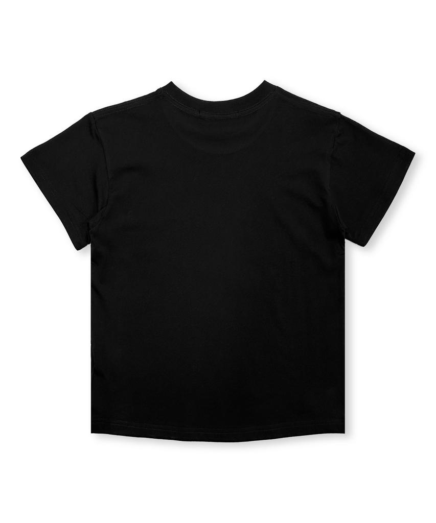 Damiswi Reflective Signature D-Logo Crop T-Shirt_Black