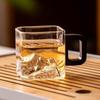 Wooden Handle Clear Glass Cup High-Temperature Resistant Whiskey Glass Latte Glass Cup  Household