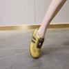 2025 New Leather Sports Shoes Women's Platform Inner Height Increase Casual Moral Training Shoes Women's Light and Comfortable Color Matching Forre