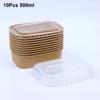Disposable Square Kraft Paper Lunch Boxes 10 PCS Grease Proof Food Packing Boxes for Fast Food Takeout Daily Use