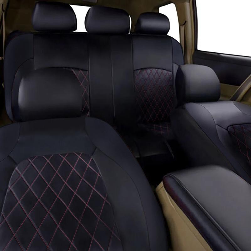 Universal PU Leather Car Seat Covers for 5 Seats All-season Auto Seat Cover Fit for Most Cars Interior Accessories
