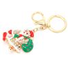 Santa Claus Key Ring Chain Alloy Rhinestone Christmas Car Key Ring Pendant Gifts