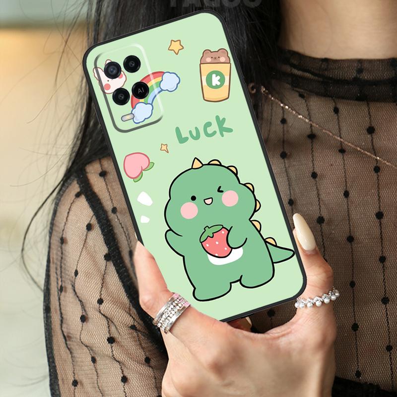 Green Aesthetic Case For Oppo A80 A60 A40 A17 A57 A77 A74 A54 A94 A78 A98 A18 A38 A58 A96 A76 A16 A15 A5 Pro