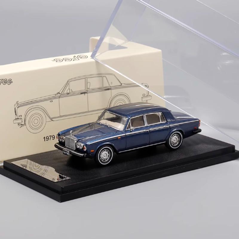 

GFCC 1:64 Scale 1979 Silver Shadow ll Simulation Alloy Car Model Adult Souvenir Classic Static Display Collectible Toy Gift синий