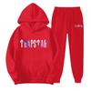 Men's Women's Hooded Sports Tracksuit Unisex Two-Piece Running Outfits Long Sleeve Pullover Hoodies Sweatshirt+Sweatpants Set