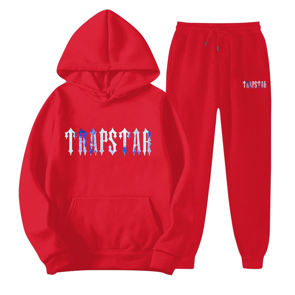 Men's Women's Hooded Sports Tracksuit Unisex Two-Piece Running Outfits Long Sleeve Pullover Hoodies Sweatshirt+Sweatpants Set