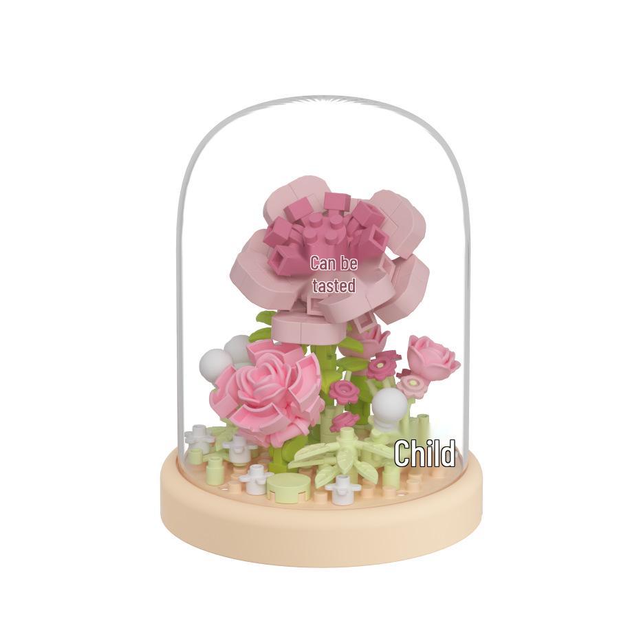 Simulated Preserved Flower Sunflower & Rose Building Blocks - Compatible with LEGO, Ideal for Ornaments & Gifts
