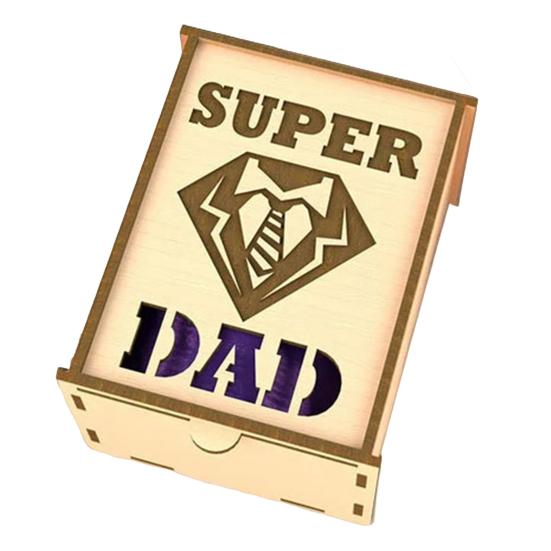 

Коробка для хранения галстуков ко Дню отца, прочная, деревянная, переносная, дорожная, для мужчин, органайзер для галстуков