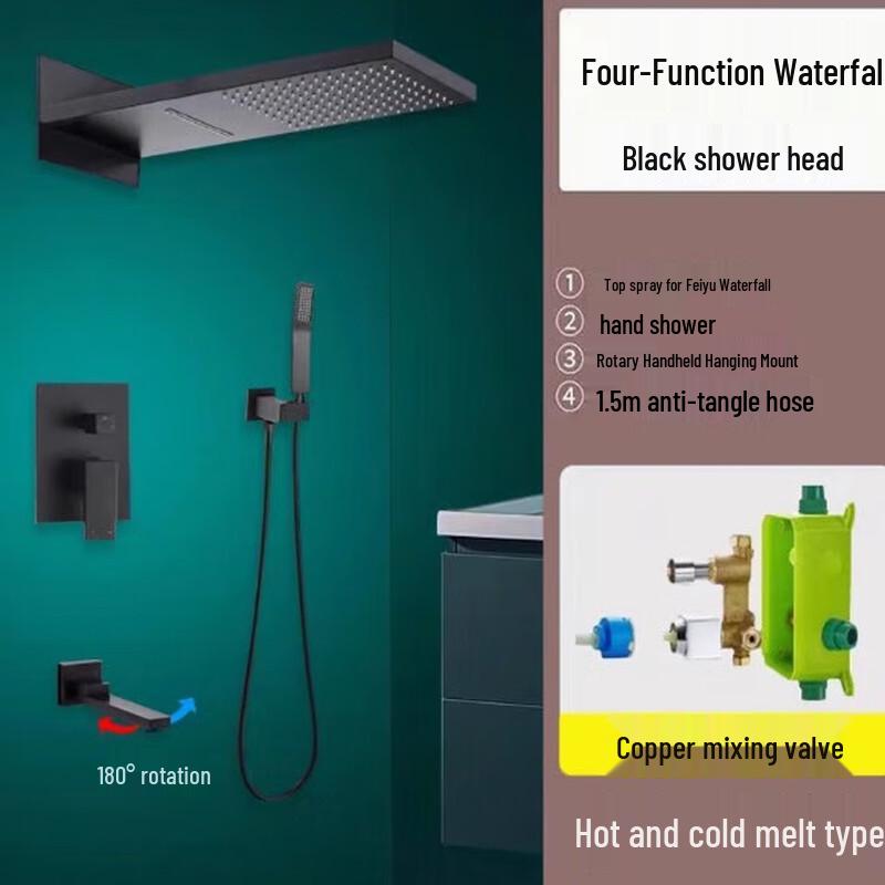 Xuanyong Black Concealed Digital Shower System