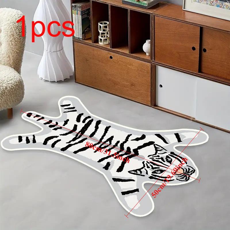 

1 шт. Коврик из искусственного меха животного для пола, Гостиная, Спальня, Кабинет, Домашнее украшение, Грязеотталкивающий и простой в уходе ковер 50x80cm