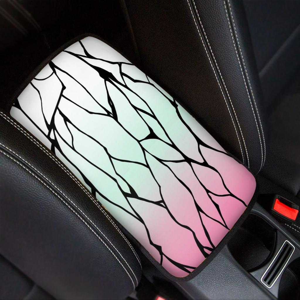 Eaby Butterfly Leopard Print Personality, Car Polyester Armrest Cover, Car Armrest Box Armrest Pad