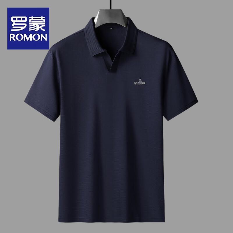 ROMON Men s Plus Size Solid Polo T-Shirt 6XL