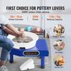 SucceBuy 10in Pottery Wheel Machine Ceramic Forming Adjustable 60-300RPM Speed Manual LCD Panel Foot Pedal ABS Detachable Basin