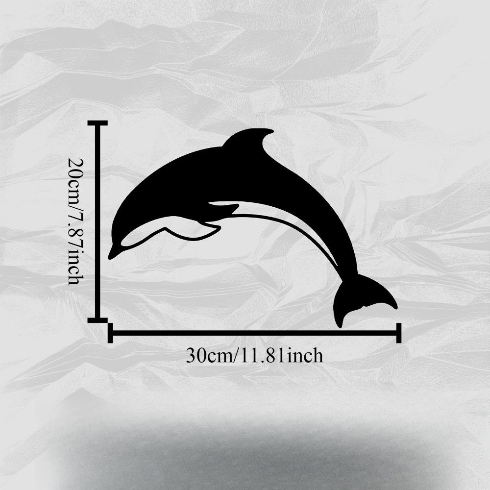 

Metal Dolphin Wall Art Leaping Ocean Nautical Sculpture Iron Outdoor Patio Garden Poolside Decor Weatherproof Housewarming Gift Sea Life Lover 1pc 12in