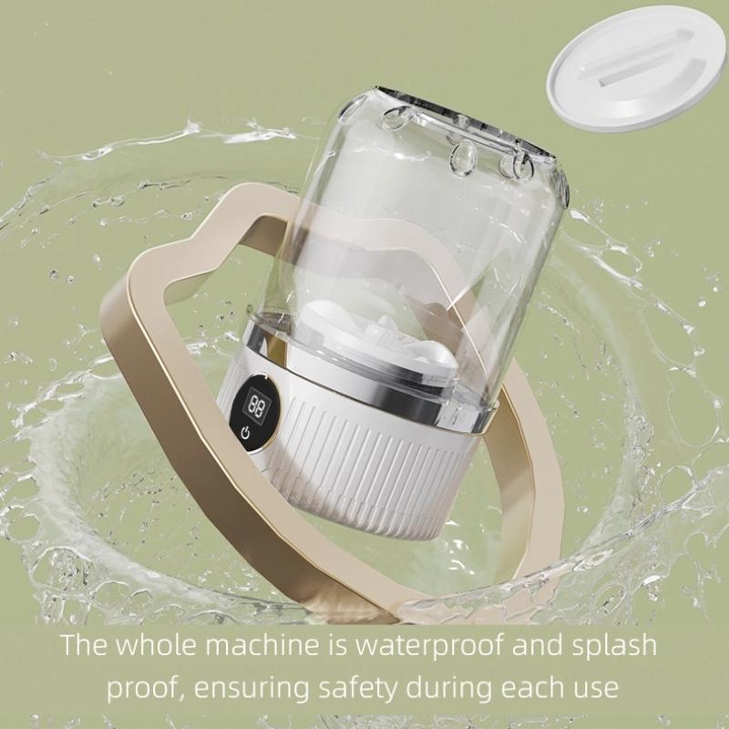 Mini Pralka ze Sterylizacją Niebieskim Światłem do Bielizny i Skarpet, Bezprzewodowa W Pełni Automatyczna Ładowana Pralka Kubek