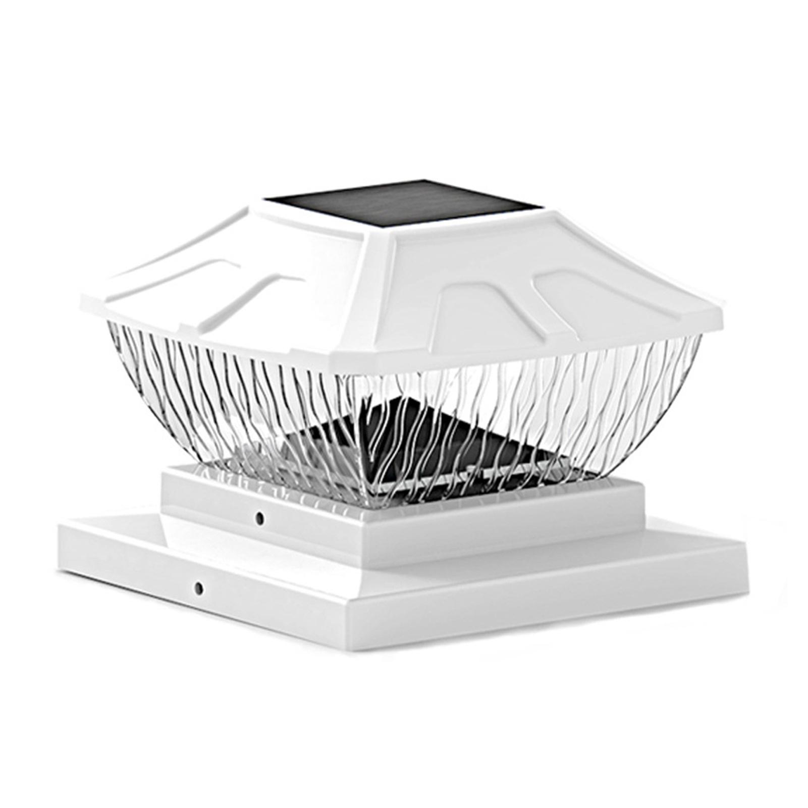 

Уличный водонепроницаемый солнечный столбчатый светильник для патио, сада, забора, ворот, 6x6 дюймов, батарея 600 мАч, степень водонепроницаемости IP65 2 Set белый