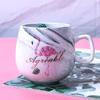 New Flamingo Marble Couple Ceramic Cup Opening Ceremony Cup Single Cup Student Mug