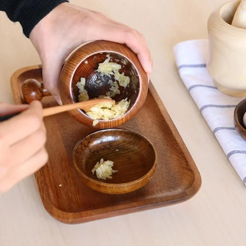 Mortar and Pestle Set Press Ginger Crusher Spices Grinding Garlic Mincer Herb Spice Masher Grinder Fresh Chopped Graters