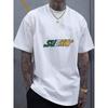 Schwarzes Herren-T-Shirt mit U-Bahn-Logo-Print, Streetwear-Stil, Alltagskleidung
