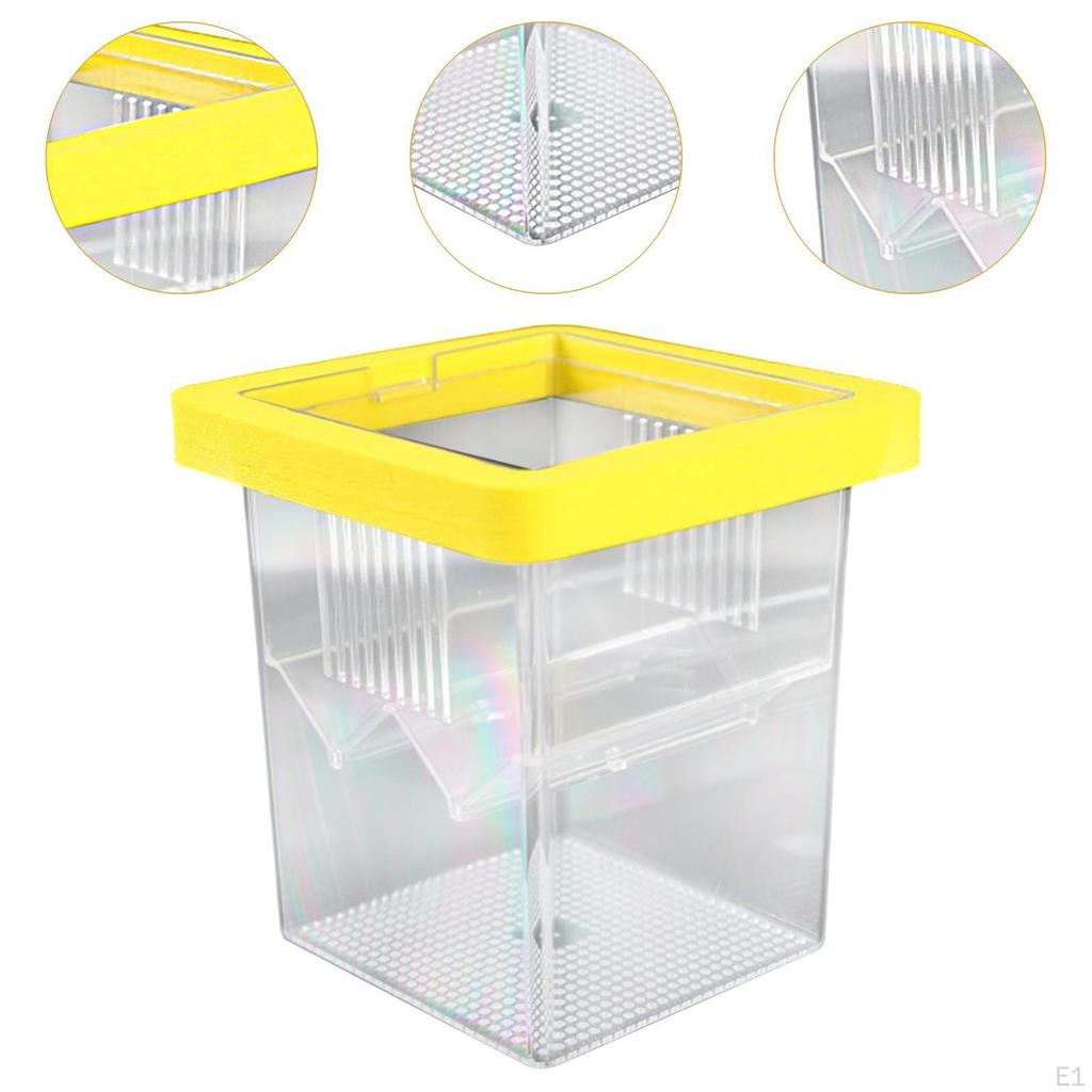 Aquarium Breeder Nursery Container PP Transparent Suitable for Guppies Shrimp Bettas Clownfish 11c