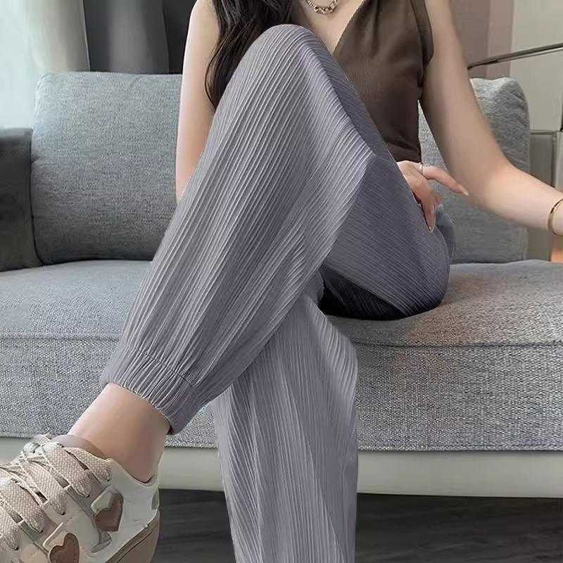 Summer New Small Casual Bloomers Women's High-waisted and Thin Nine-point Casual Pants Drooping Wide-leg Pants