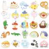 50pcs Cute Cartoon Oil Painting Style Waterproof Stickers for Journals and Water Bottles