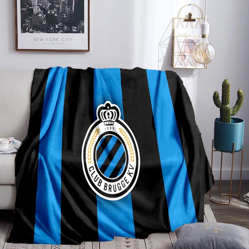 Coperta con stemma Club Brugge FC Coperte in flanella Peluche per divano letto Regali per uomini donne Coperta da viaggio per picnic Regali di Natale per tifosi