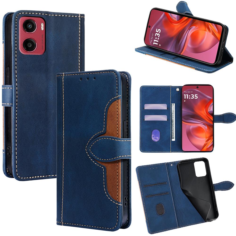 For Motorola Moto G05 4G Case Leather Wallet Phone Cover with Straw Hat Magnetic Clasp