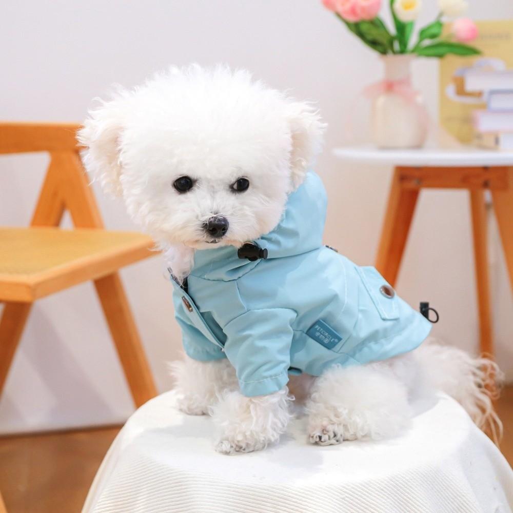 Windproof Dog Hooded Raincoat Two Legged with Zipper Waterproof Dogs Clothes Adjustable Dog Stormcoat Walking